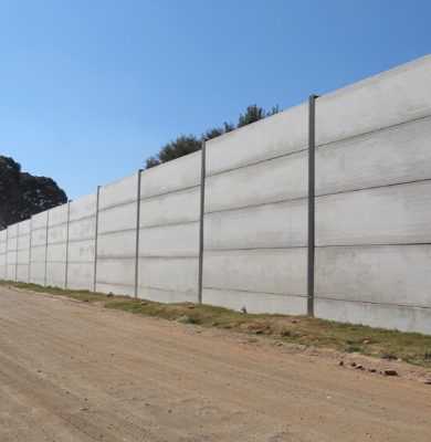 Precast concrete walls.